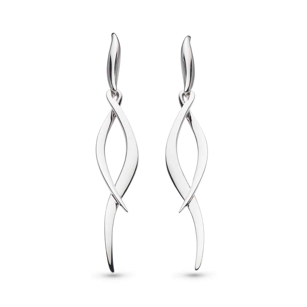 Kit Heath Entwine Twine Twist Silver Drop Earrings
