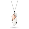 Kit Heath Enchanted Cluster Leaf Silver and 18ct Rose Gold Plated Necklace
